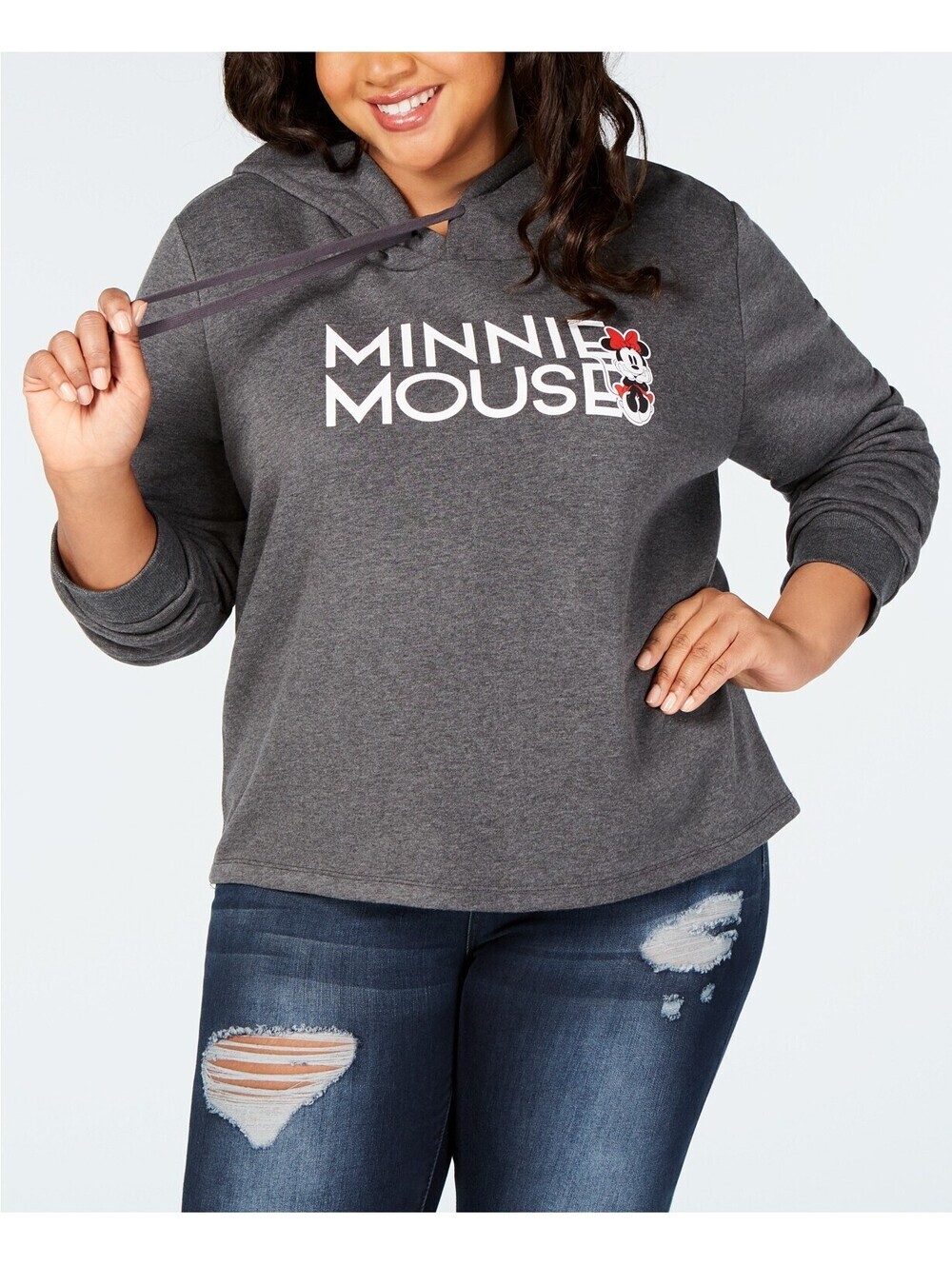 Disney Juniors Trendy Plus Size Minnie Mouse Graphic-Print Hoodie Size 1X
